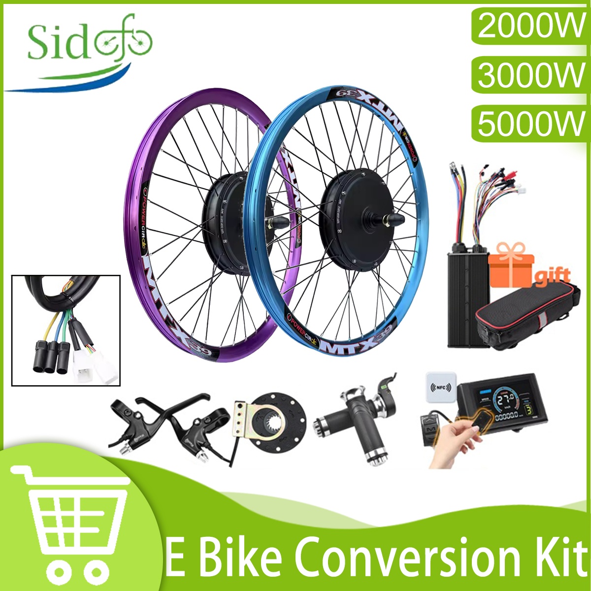 72V 5000W Hub Motor Kit - New Upgrade Ebike Conversion Kit MTX39