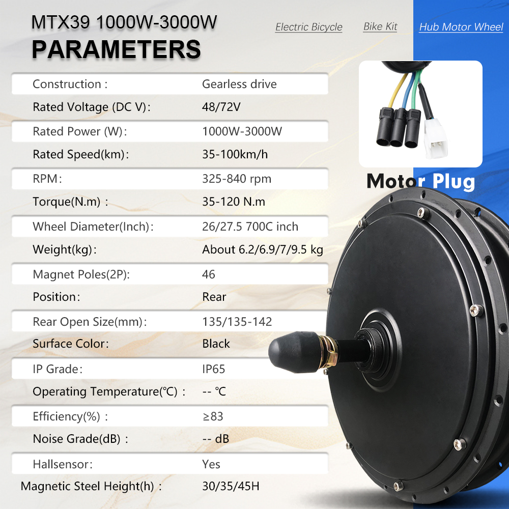 MTX Rim Electric Bike Conversi - 72V 5000W Hub Motor Kit 评论和价格