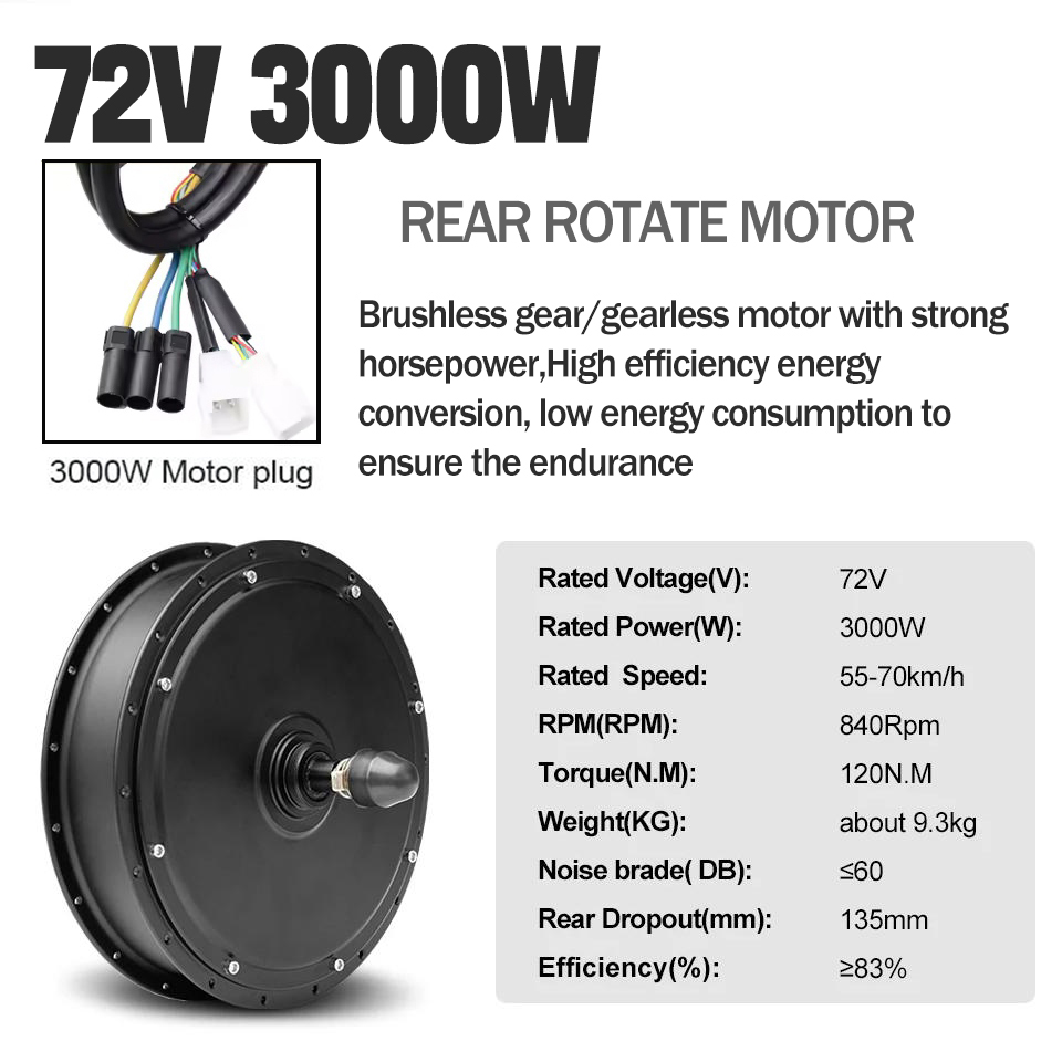 New Upgrade Ebike Conversion K - 72V 5000W Hub Motor Kit 评论和价格