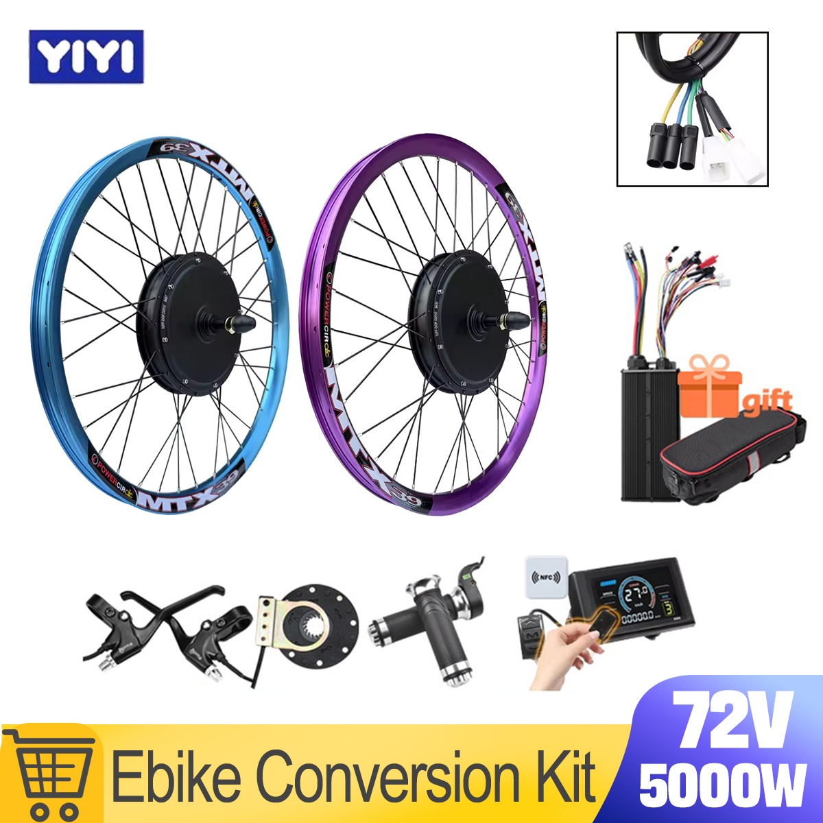 New MTX39 72V 5000W EBike Conv - 72V 5000W Hub Motor Kit 评论和价格