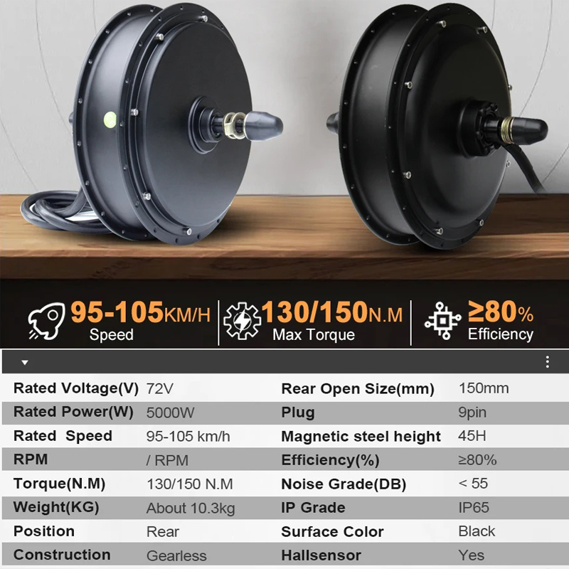 New MTX39 72V 5000W EBike Conv - 72V 5000W Hub Motor Kit 评论和价格