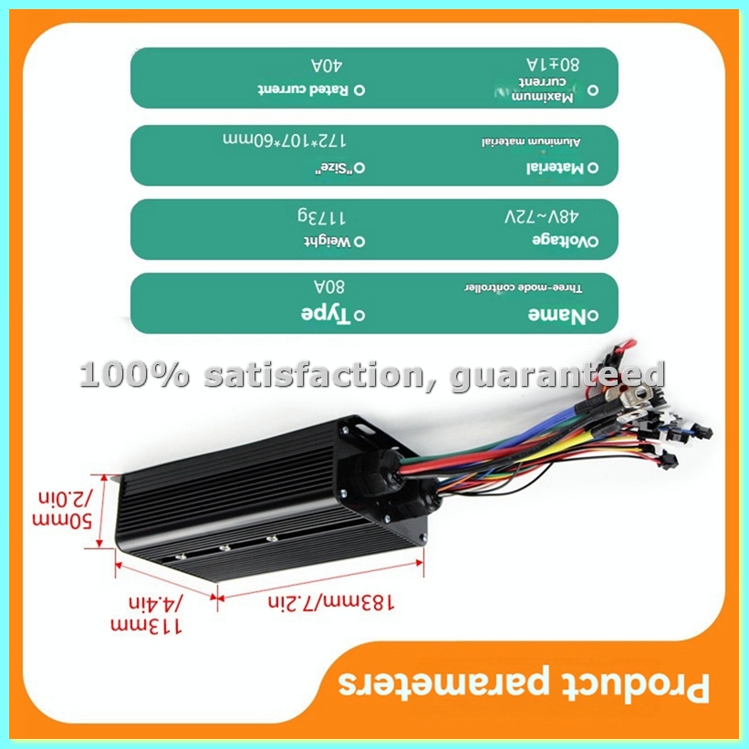 E-Bicycle Three Mode Controlle - Sine Wave Controller 48V 72V 80A 评论和价格
