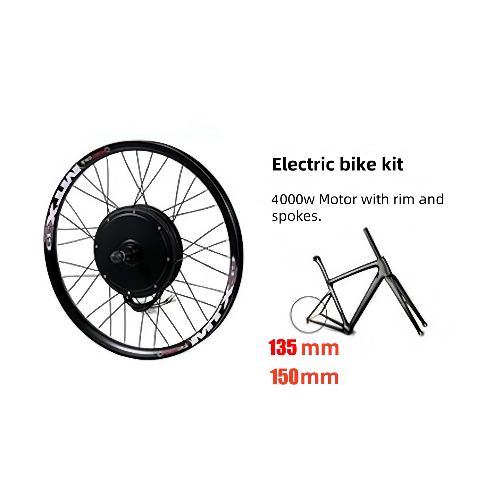 Electric Bike Rear Wheel High  - 72V 5000W Hub Motor Kit 评论和价格