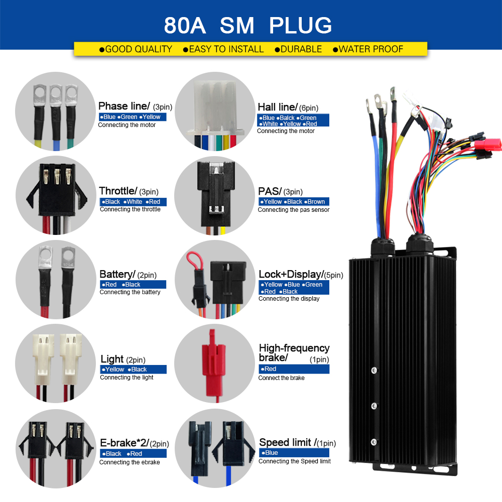 Ebike Sine Wave Controller 48V - Sine Wave Controller 48V 72V 80A 评论和价格