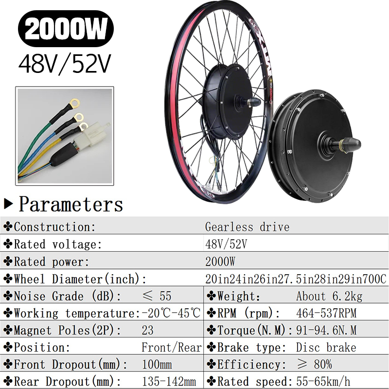 MTX Brand 48V52V 2000W Electri - 72V 5000W Hub Motor Kit 评论和价格