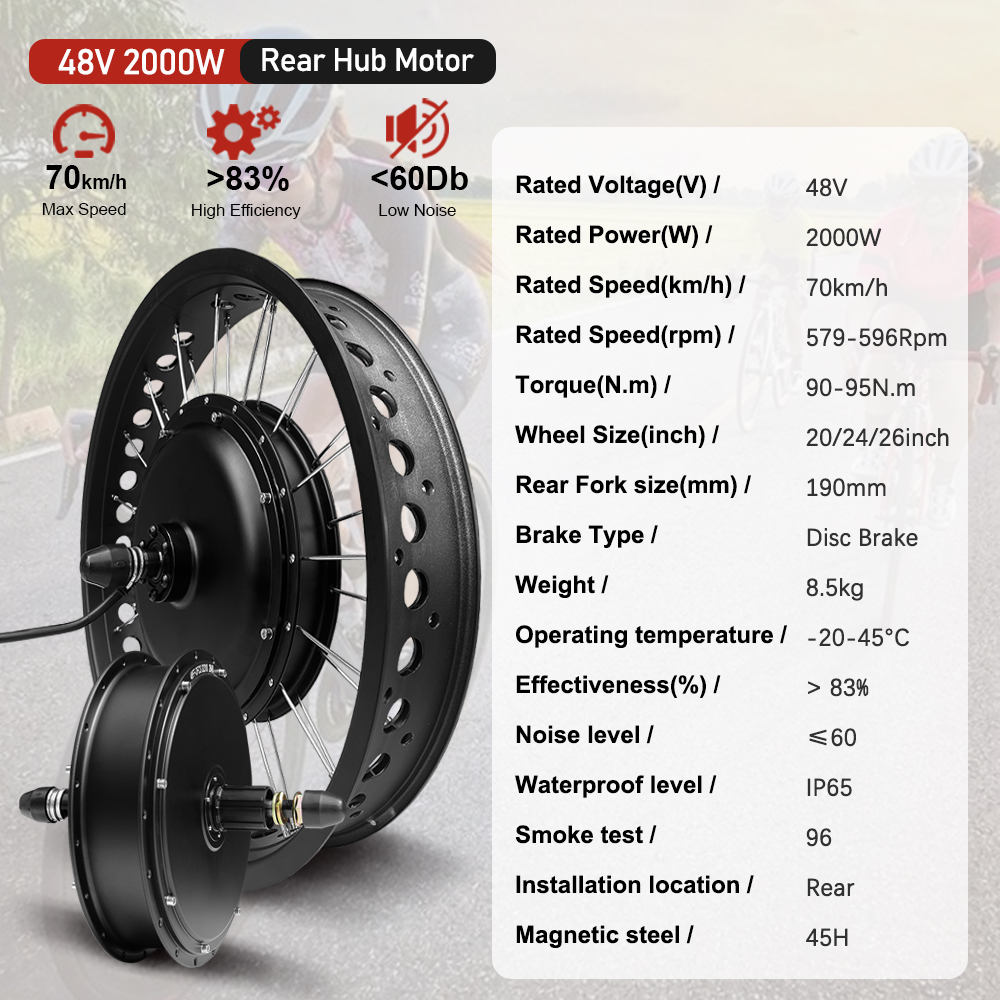 48V2000W Electric Fat Bike Mot - 72V 5000W Hub Motor Kit 评论和价格