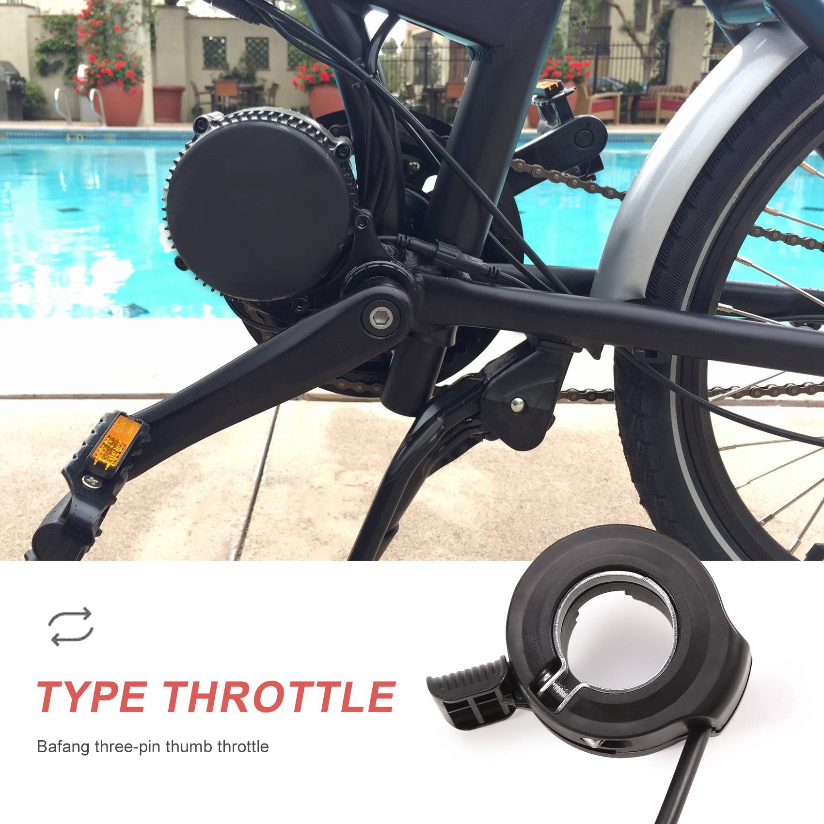 A73T Thumb Throttle for Bafang - Mid Drive Motor Kit 52V 1000W 评论和价格