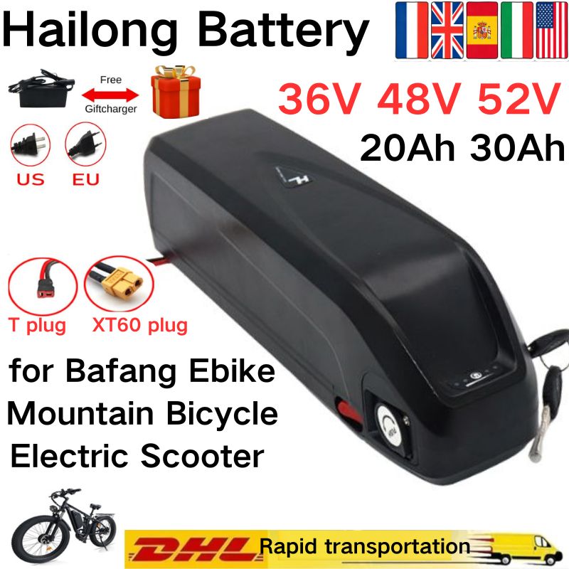 For Hailong Battery 36V 48V 52 - Ebike Battery 48V 20Ah Hailong 评论和价格