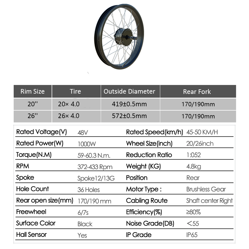 48V 2000W E-bike Fat Tire Conv - Fat Tire Ebike Conversion Kit 2000W 评论和价格
