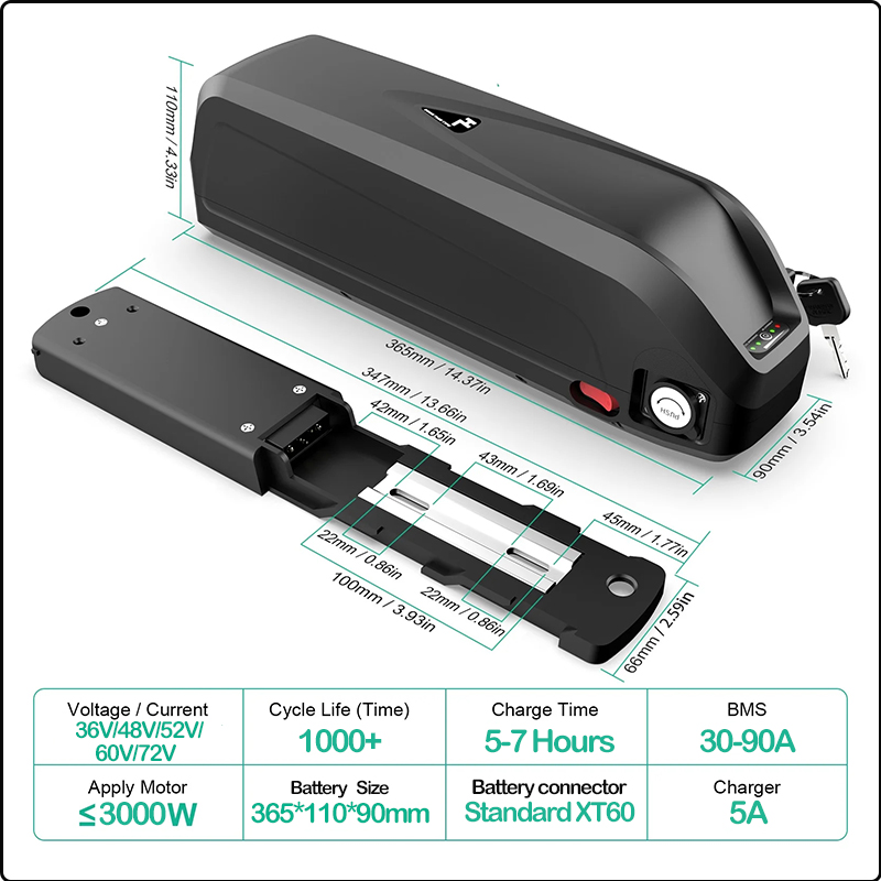 36v 48v 52v Hailong 60v 72v eb - Ebike Battery 48V 20Ah Hailong 评论和价格
